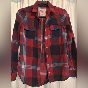 Mossimo small red white and blue flannel